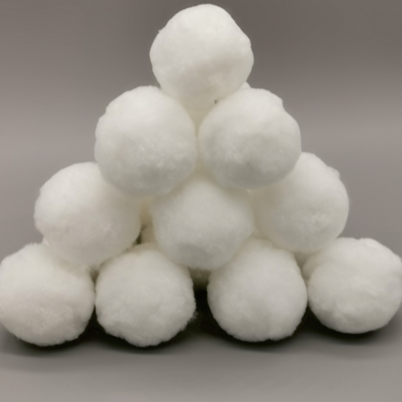 Fiber ball filter material