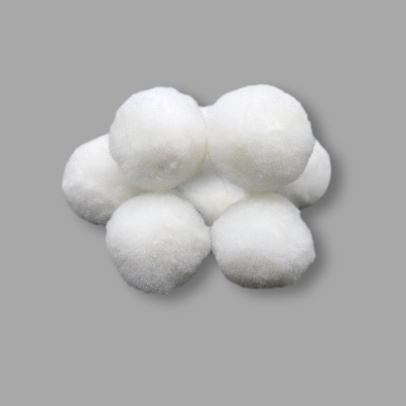 Fiber ball filter material